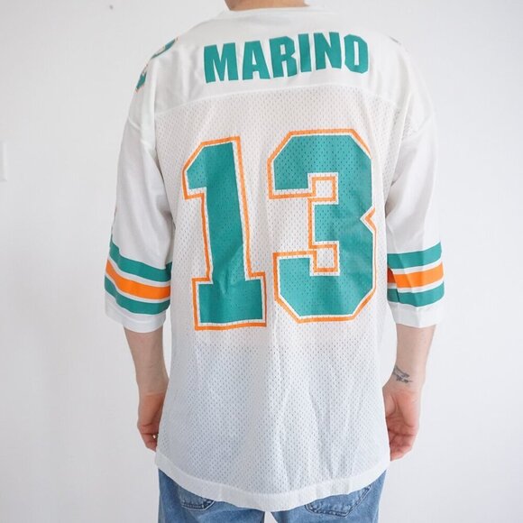 VTG '95 Starter Miami Dolphins Dan Marino #13 White Teal NFL Football Jersey 46M - Picture 2 of 11
